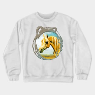 Palomino Gelding. Horse Head Study. Crewneck Sweatshirt